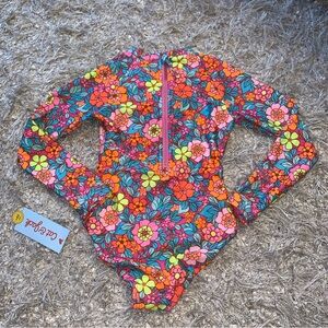 Cat & Jack Multicolor Floral Kids Rashguard size XS (4/5) NWT